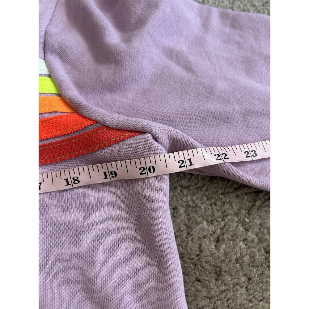 Aviator Nation Mauve Purple White Neon 5 Stripe Zip Up Hoodie Size Small - Picture 8 of 11